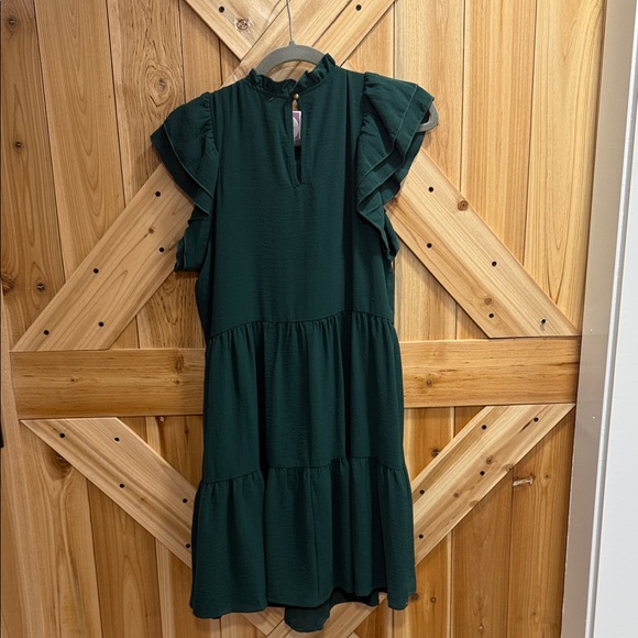 Green Ruffled Dress - Picture 3 of 4